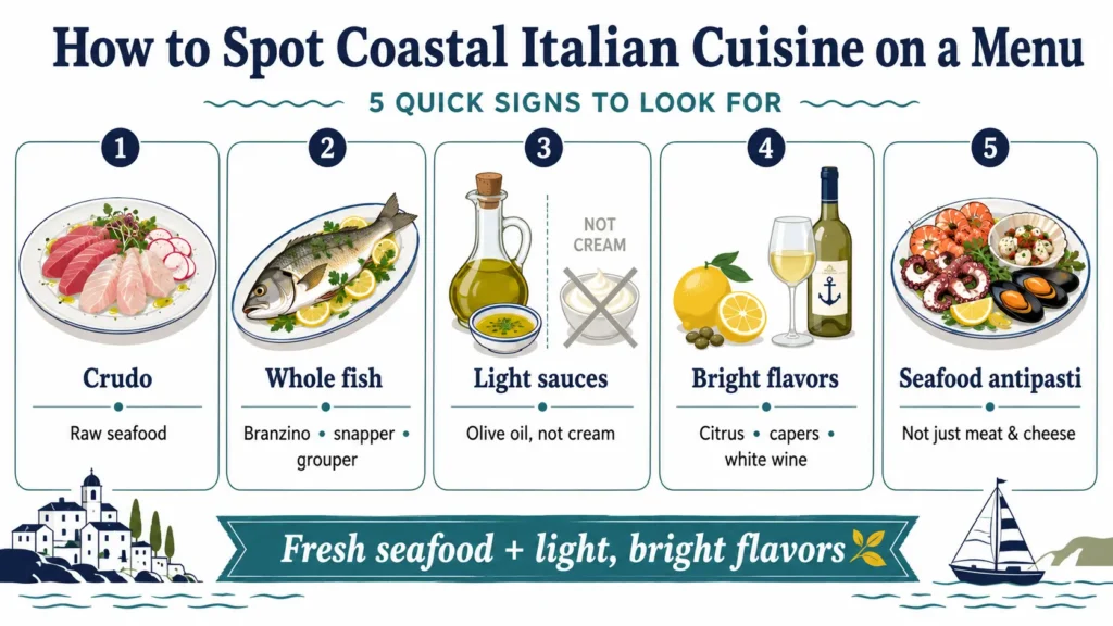 How to Spot Coastal Italian Cuisine on a Menu